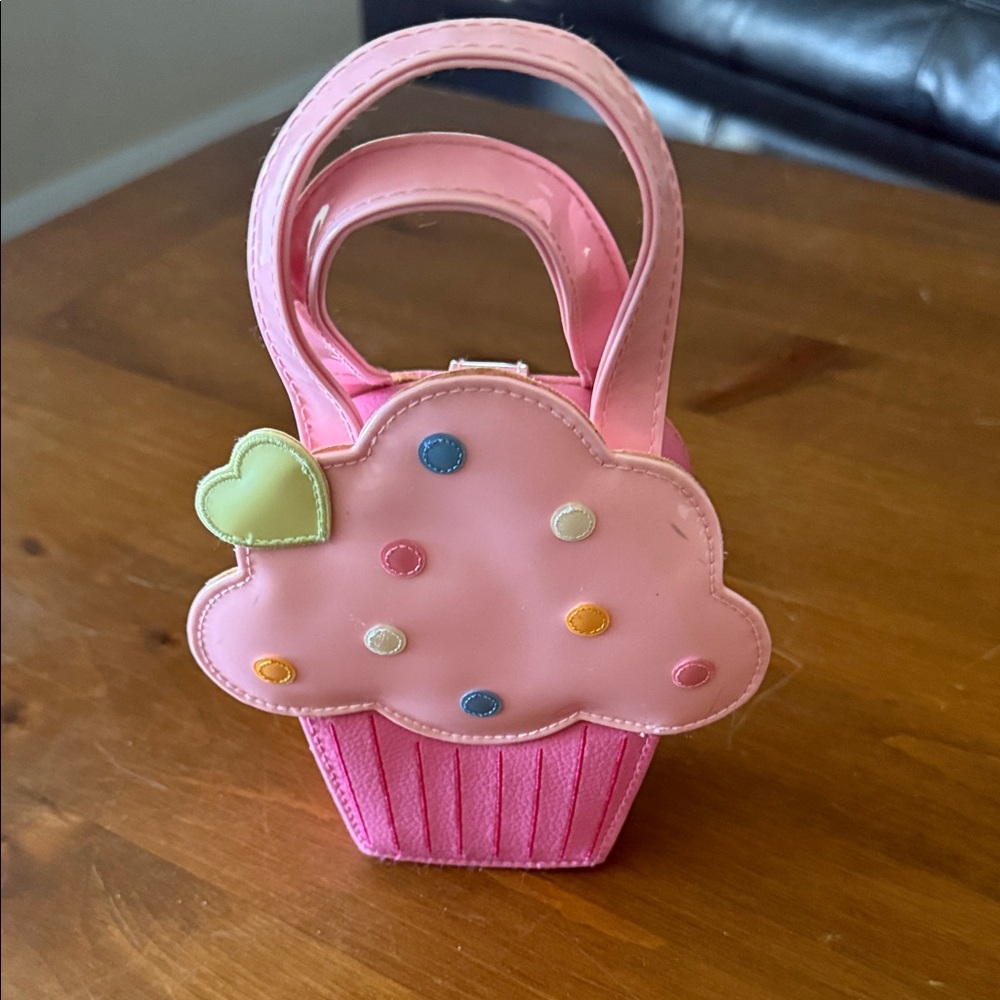 Pink Cupcake-Shaped Kids Handbag